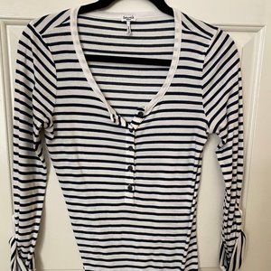 Splendid Navy Striped Long Sleeve Tee_SZ Med